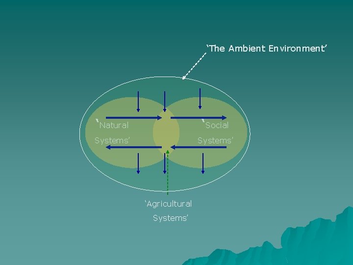 ‘The Ambient Environment’ ‘Natural ‘Social Systems’ ‘Agricultural Systems’ 