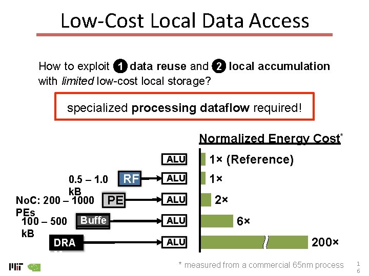 Low-Cost Local Data Access How to exploit 1 data reuse and 2 local accumulation