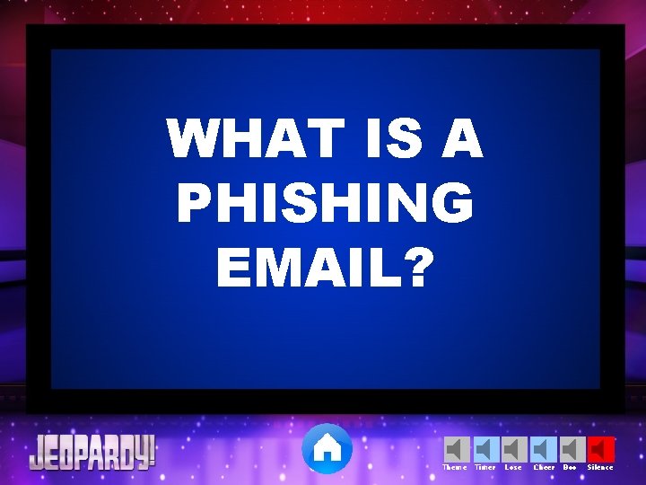 WHAT IS A PHISHING EMAIL? Theme Timer Lose Cheer Boo Silence 