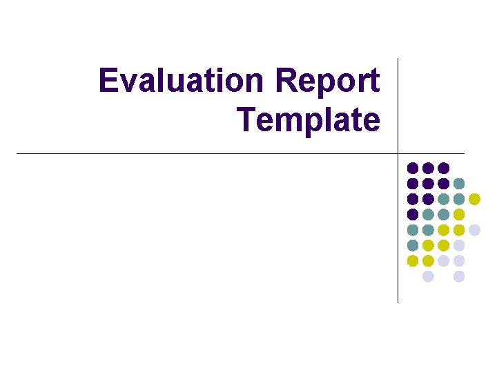 Evaluation Report Template 