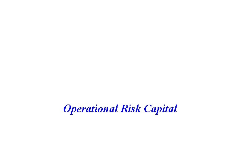 Operational Risk Capital 