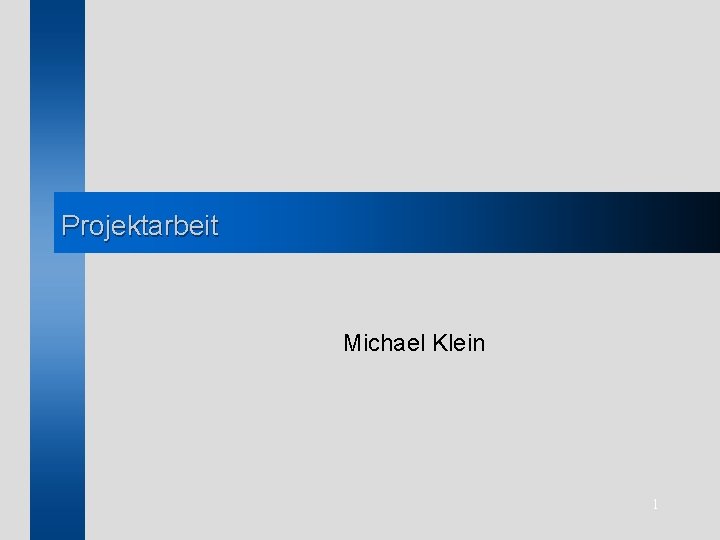 Projektarbeit Michael Klein 1 