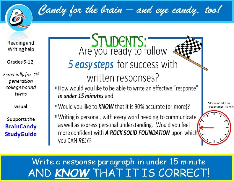 Candy for the brain – and eye candy, t Reading and Writing help Grades