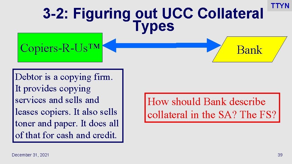 3 -2: Figuring out UCC Collateral Types Copiers-R-Us™ Debtor is a copying firm. It
