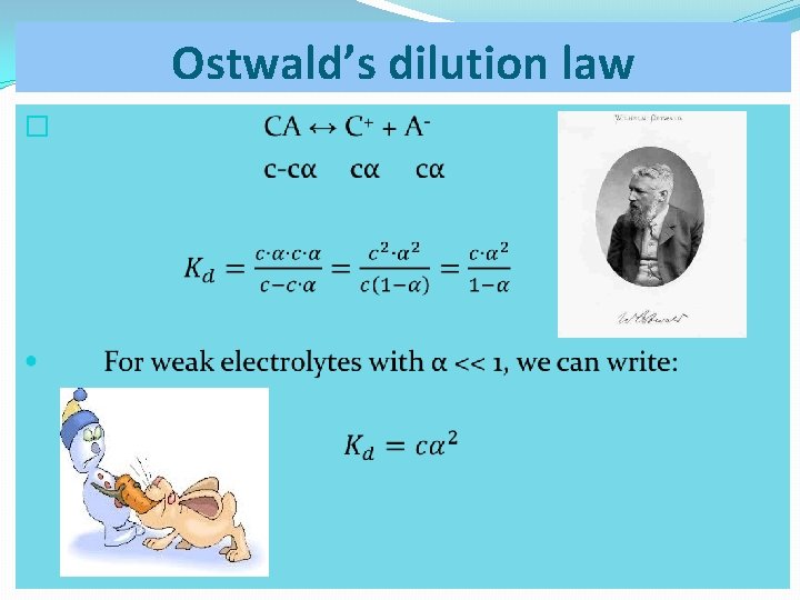 Ostwald’s dilution law � 