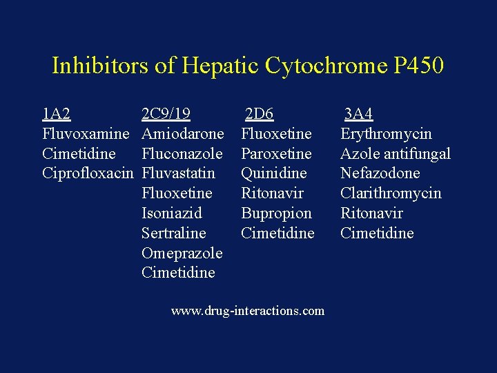 Inhibitors of Hepatic Cytochrome P 450 1 A 2 Fluvoxamine Cimetidine Ciprofloxacin 2 C
