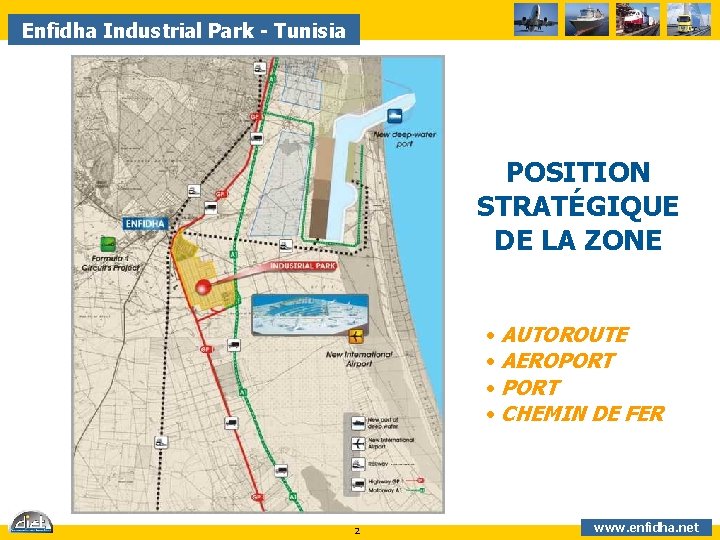 Enfidha Industrial Park - Tunisia POSITION STRATÉGIQUE DE LA ZONE • AUTOROUTE • AEROPORT