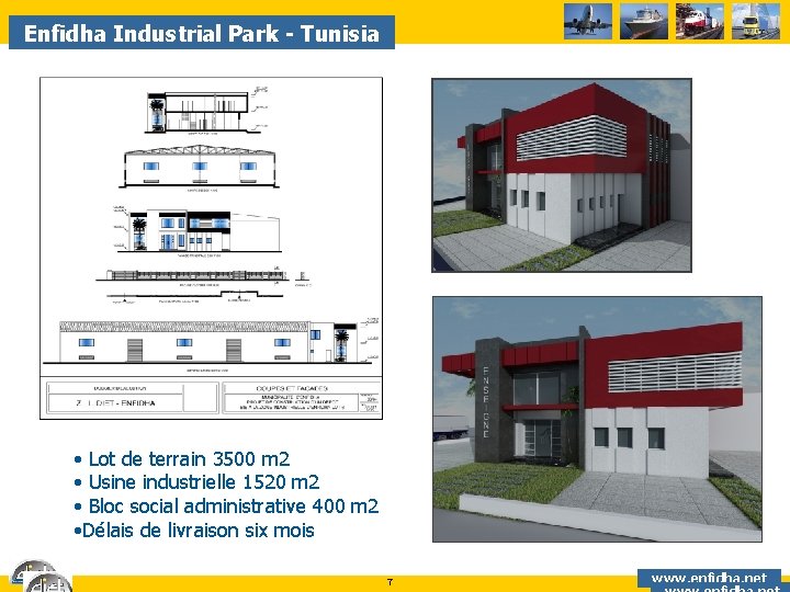 Enfidha Industrial Park - Tunisia • Lot de terrain 3500 m 2 • Usine
