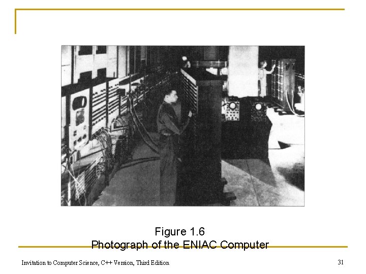 Figure 1. 6 Photograph of the ENIAC Computer Invitation to Computer Science, C++ Version,