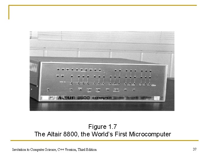 Figure 1. 7 The Altair 8800, the World’s First Microcomputer Invitation to Computer Science,