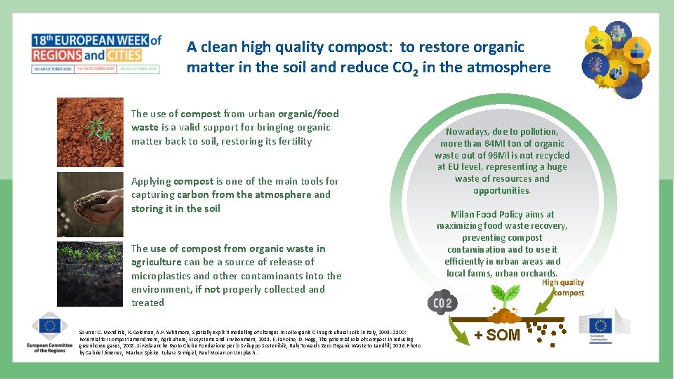 A clean high quality compost: to restore organic matter in the soil and reduce A clean high quality compost: to restore organic matter in the soil and reduce