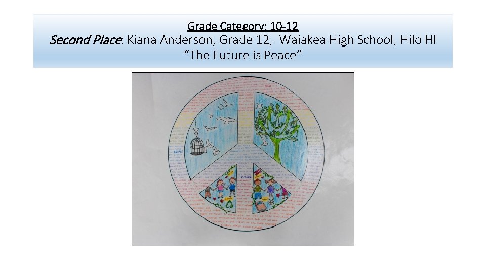 Grade Category: 10 -12 Second Place: Kiana Anderson, Grade 12, Waiakea High School, Hilo