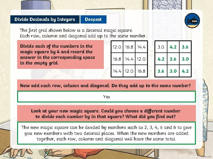 Divide Decimals by Integers Deepest The first grid shown below is a decimal magic