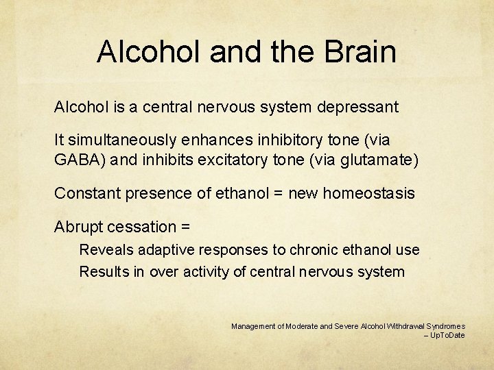 Alcohol and the Brain Alcohol is a central nervous system depressant It simultaneously enhances