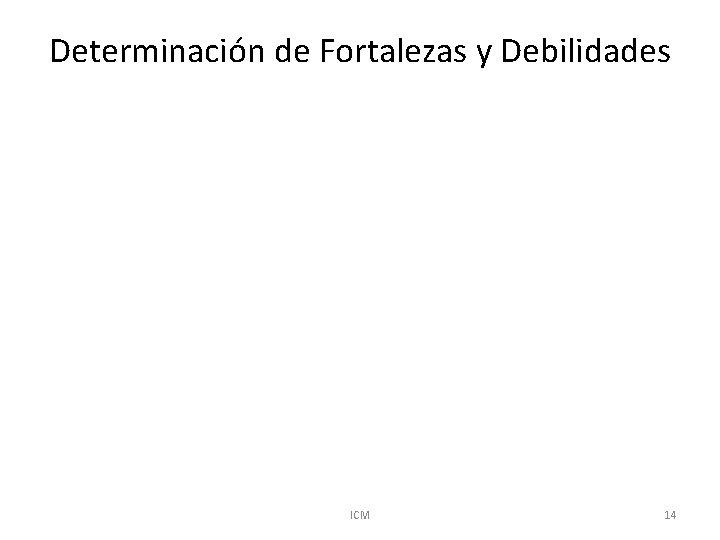 Determinación de Fortalezas y Debilidades ICM 14 