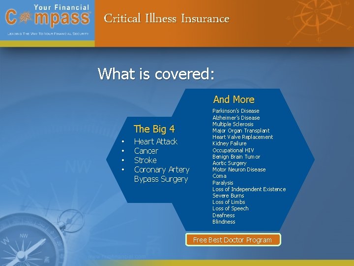 Critical Illness Insurance What is covered: And More The Big 4 • • Heart