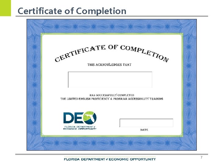 Certificate of Completion 7 