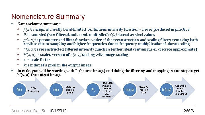 CS 123 | INTRODUCTION TO COMPUTER GRAPHICS Nomenclature Summary Nomenclature summary: f’(x) is original,