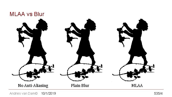 CS 123 | INTRODUCTION TO COMPUTER GRAPHICS MLAA vs Blur No Anti-Aliasing Andries van