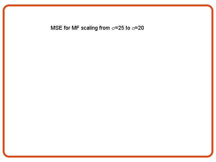 MSE for MF scaling from =25 to =20 