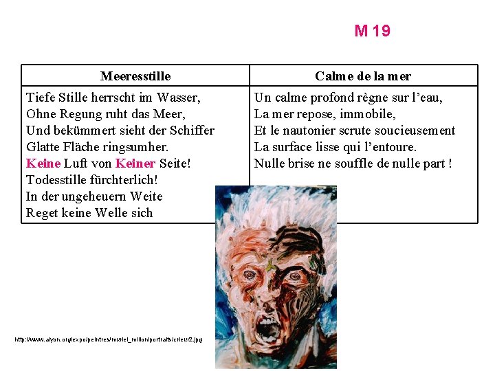 M 19 Meeresstille Tiefe Stille herrscht im Wasser, Ohne Regung ruht das Meer, Und M 19 Meeresstille Tiefe Stille herrscht im Wasser, Ohne Regung ruht das Meer, Und