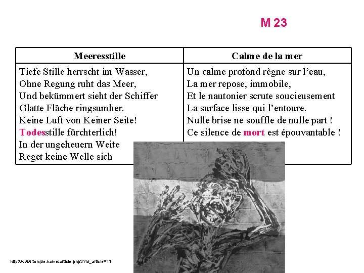 M 23 Meeresstille Tiefe Stille herrscht im Wasser, Ohne Regung ruht das Meer, Und M 23 Meeresstille Tiefe Stille herrscht im Wasser, Ohne Regung ruht das Meer, Und