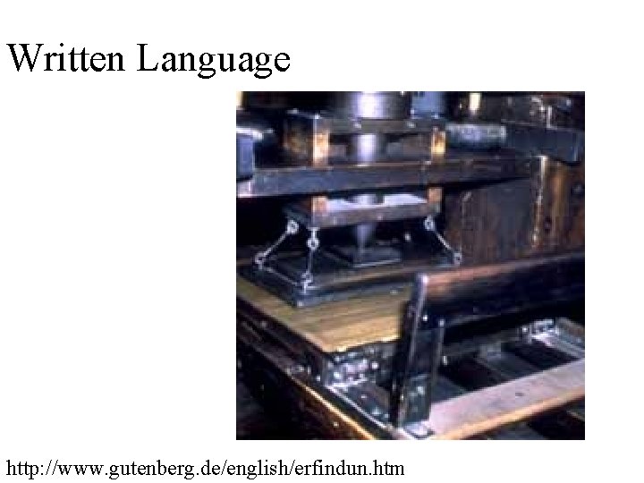 Written Language http: //www. gutenberg. de/english/erfindun. htm Written Language http: //www. gutenberg. de/english/erfindun. htm