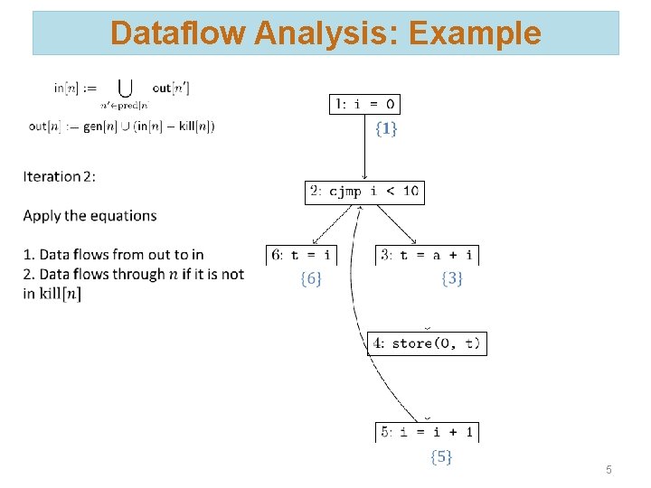 Dataflow Analysis: Example 5 