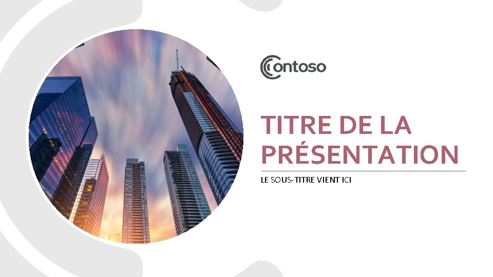 TITRE DE LA PRÉSENTATION LE SOUS-TITRE VIENT ICI 