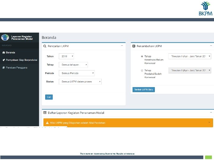 The Investment Coordinating Board of the Republic of Indonesia 
