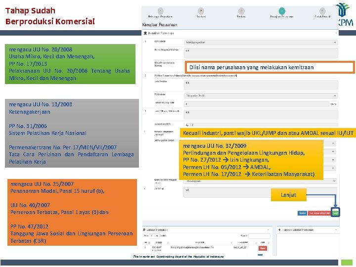 Tahap Sudah Berproduksi Komersial mengacu UU No. 20/2008 Usaha Mikro, Kecil dan Menengah, PP
