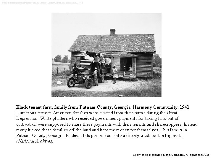 Black tenant farm family from Putnam County, Georgia, Harmony Community, 1941 Numerous African American