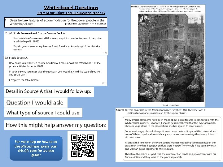 Whitechapel Questions (Part of the Crime and Punishment Paper 1) For more help on