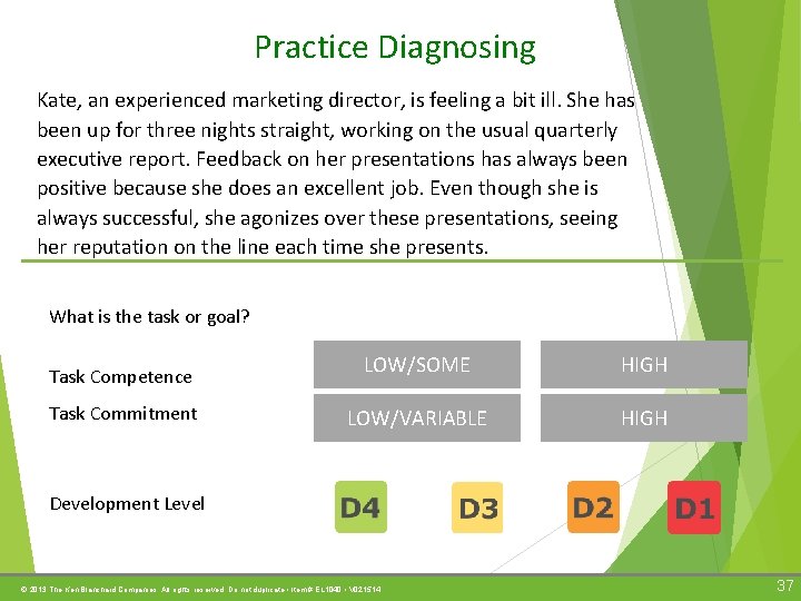 Practice Diagnosing Kate, an experienced marketing director, is feeling a bit ill. She has