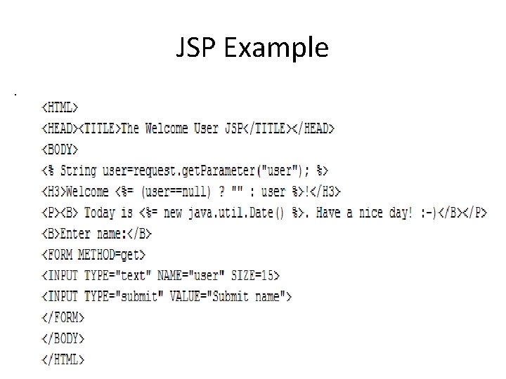 JSP Example. 