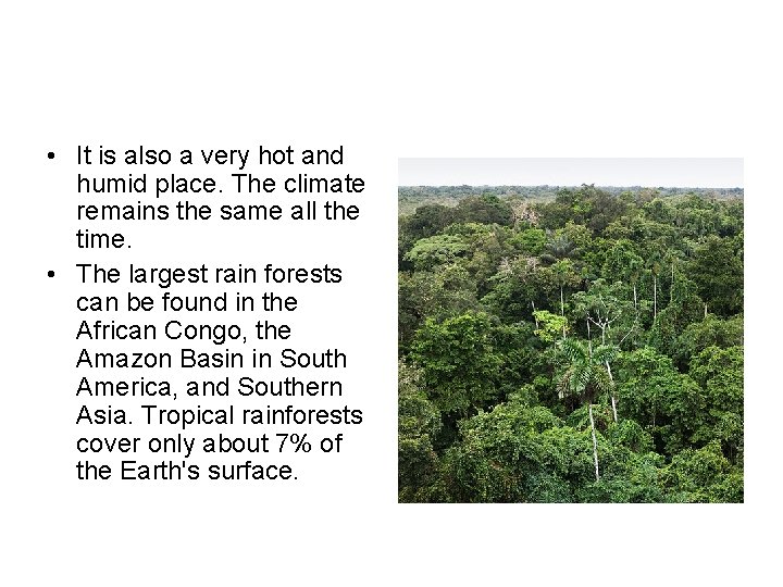  • It is also a very hot and humid place. The climate remains