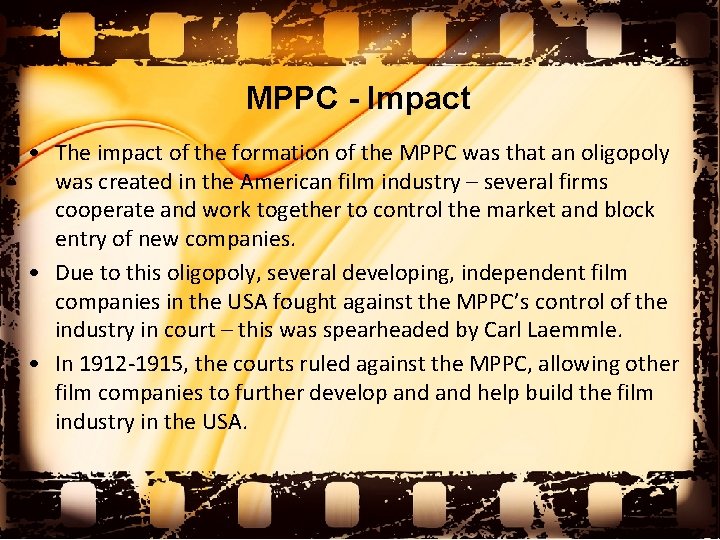 MPPC - Impact • The impact of the formation of the MPPC was that
