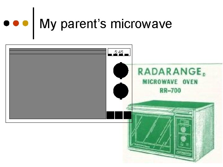 My parent’s microwave 5: 45 