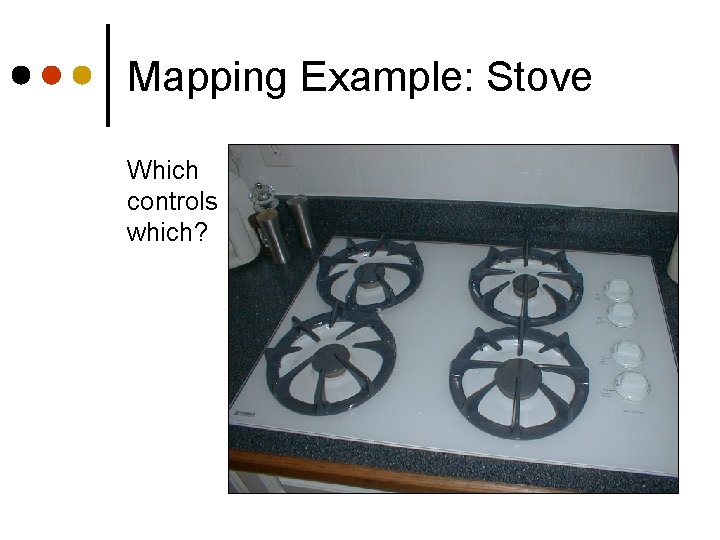 Mapping Example: Stove Which controls which? 
