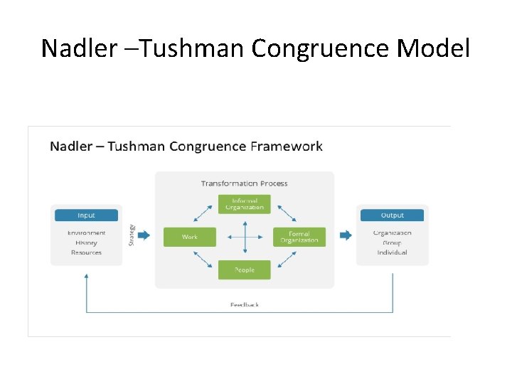 Nadler –Tushman Congruence Model 