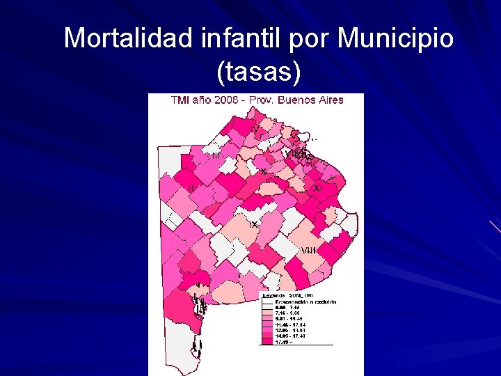 Mortalidad infantil por Municipio (tasas) 