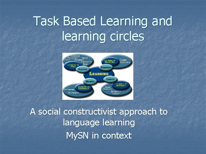 Task Based Learning and learning circles A social constructivist approach to language learning My.