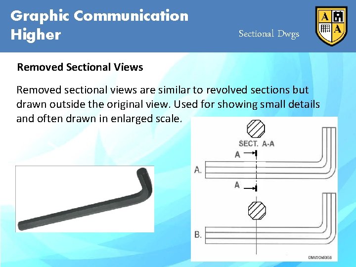Graphic Communication Higher Sectional Dwgs Removed Sectional Views Removed sectional views are similar to