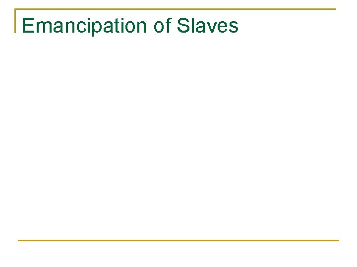 Emancipation of Slaves 
