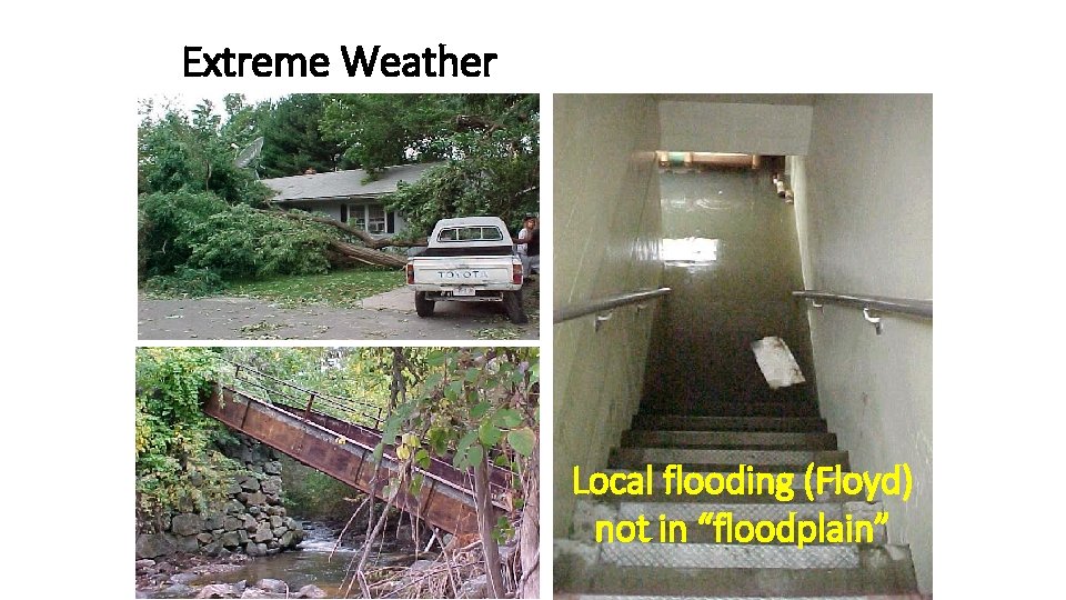 Extreme Weather Local flooding (Floyd) not in “floodplain” 