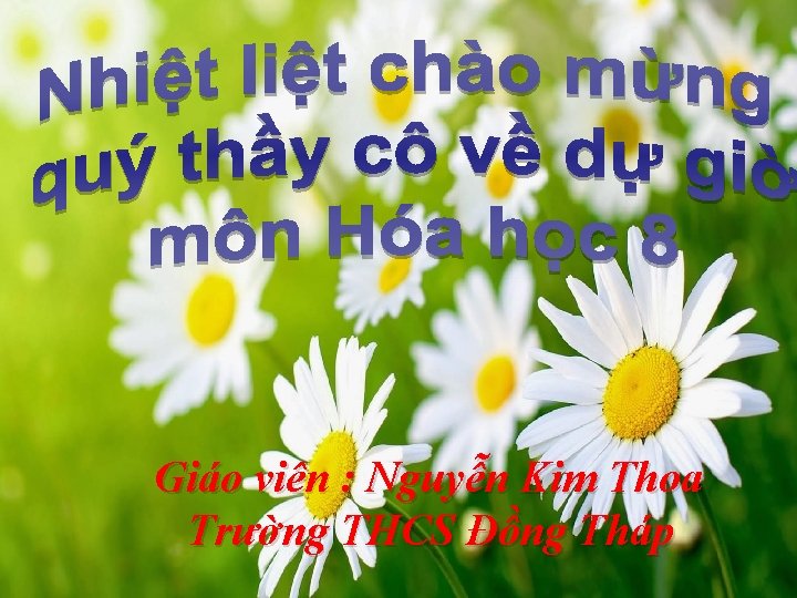 Giáo viên : Nguyễn Kim Thoa Trường THCS Đồng Tháp 