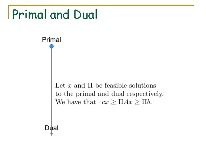 Primal and Dual 