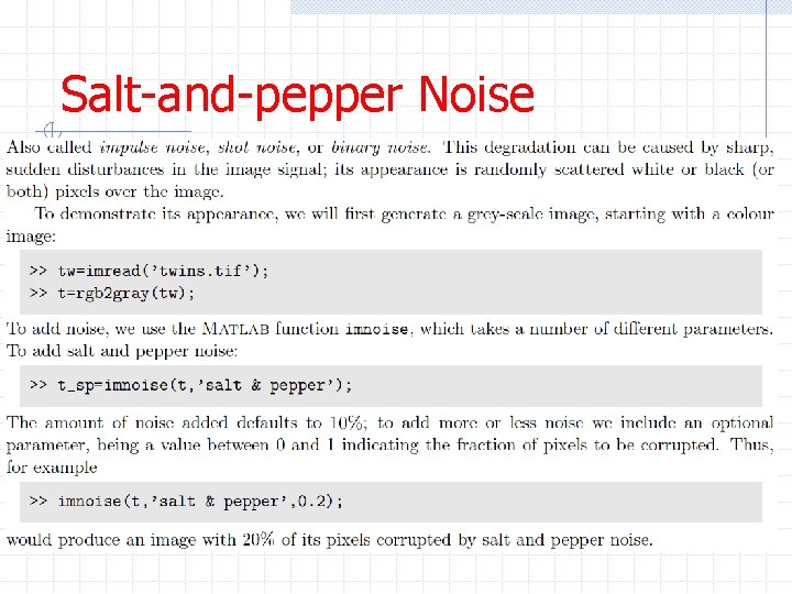 Salt-and-pepper Noise 