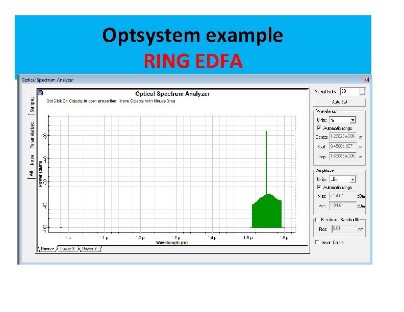 Optsystem example RING EDFA Optsystem example RING EDFA