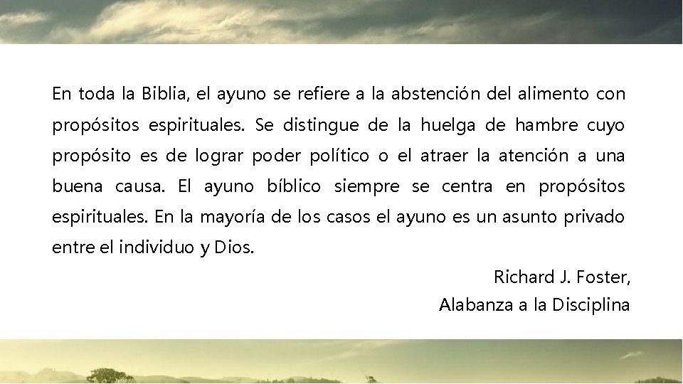 En toda la Biblia, el ayuno se refiere a la abstención del alimento con En toda la Biblia, el ayuno se refiere a la abstención del alimento con